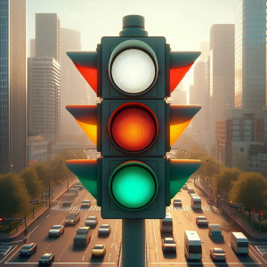Bílá barva na semaforech - k červené, oranžové a zelené
