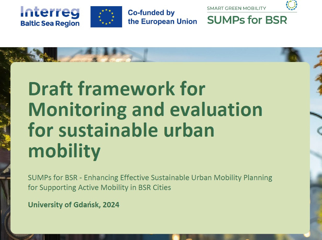 SUMPs for BSR - Návrh rámce pro monitorování a evaluaci udržitelné městské mobility