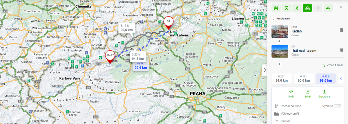 100km dlouhá cyklotrasa spojená s těžbou uhlí a dalších nerostů