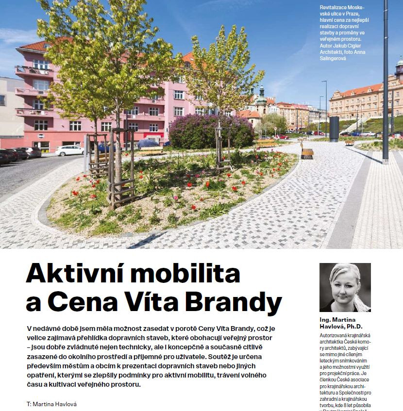 Zahrada Park Krajina: Aktivní mobilita a Cena Víta Brandy