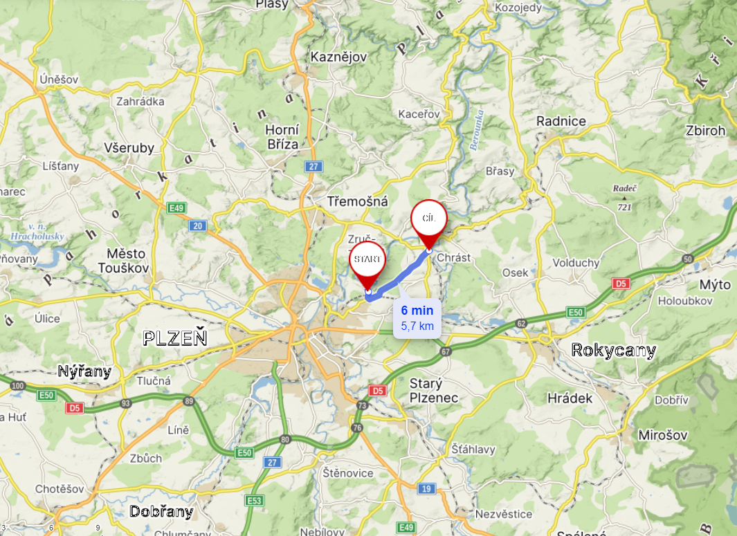 Cyklostezka po tělese zrušené železnice Chrást - Bukovec (Plzeň)