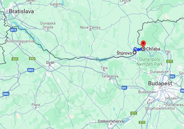 Cyklotrasa mezi Štúrovom a Chľabou