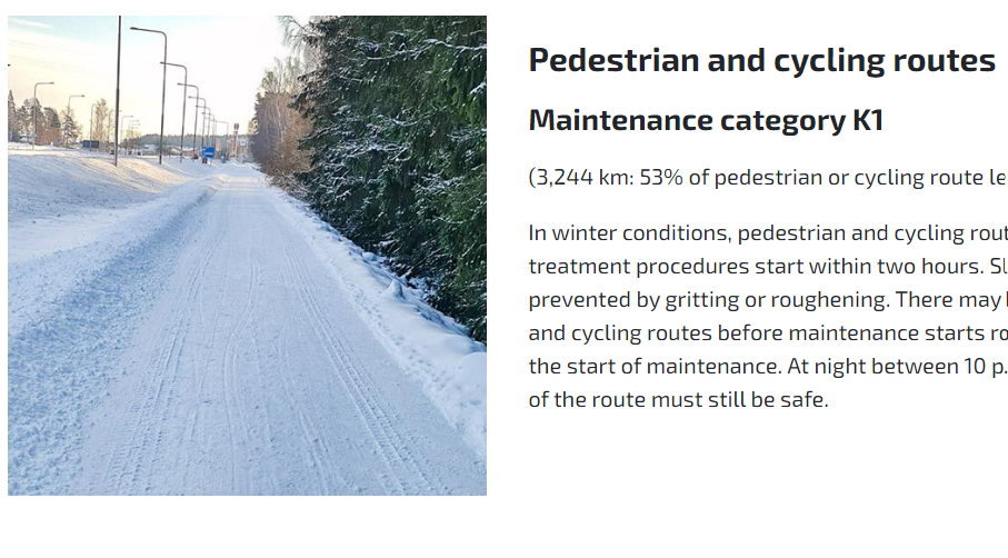 Finsko - údržba pěší a cyklistické infrastruktury