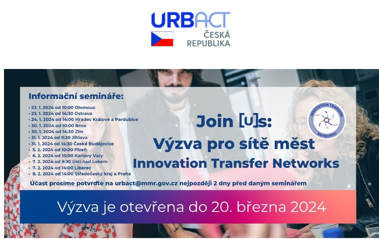 Nová URBACT výzva pro sítě měst Innovation Transfer Networks